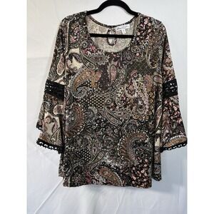 Stem & Vine Woman's Top Size XL Long Sleeve‎ Pullover Sequin